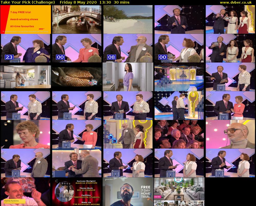 Take Your Pick (Challenge) Friday 8 May 2020 13:30 - 14:00