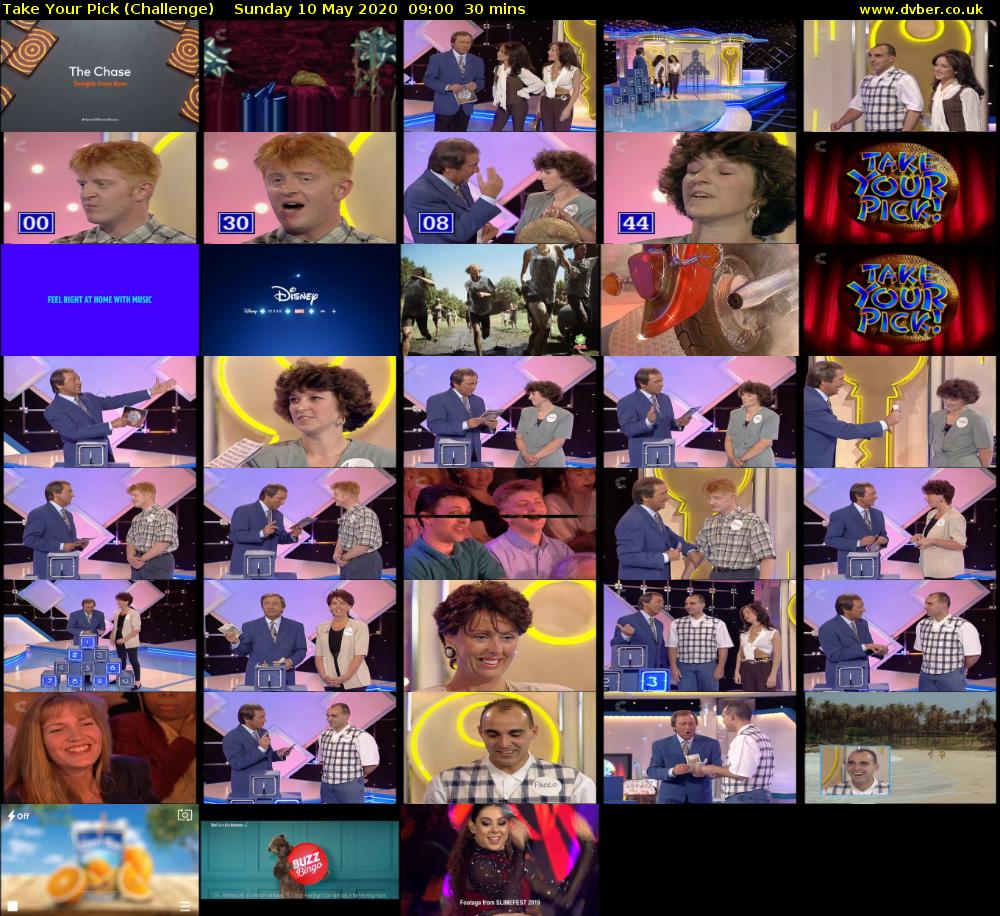 Take Your Pick (Challenge) Sunday 10 May 2020 09:00 - 09:30
