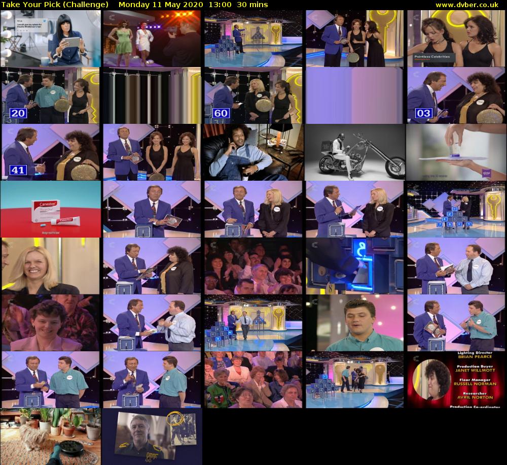 Take Your Pick (Challenge) Monday 11 May 2020 13:00 - 13:30