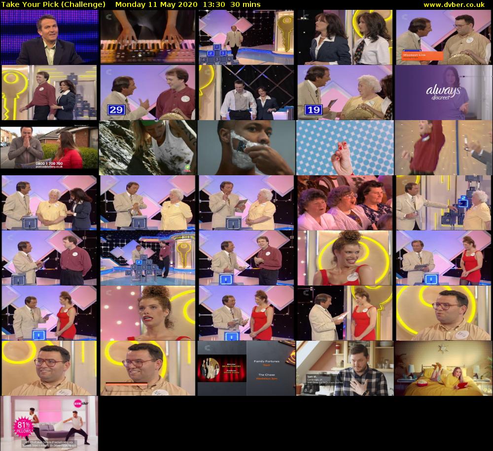 Take Your Pick (Challenge) Monday 11 May 2020 13:30 - 14:00