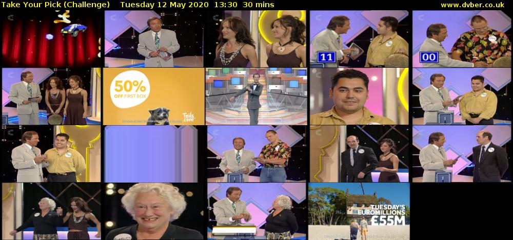 Take Your Pick (Challenge) Tuesday 12 May 2020 13:30 - 14:00