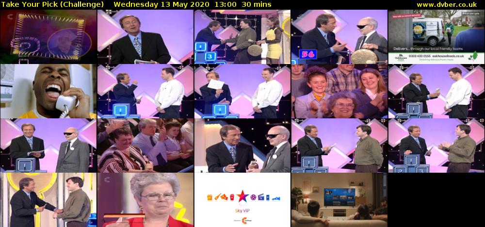 Take Your Pick (Challenge) Wednesday 13 May 2020 13:00 - 13:30