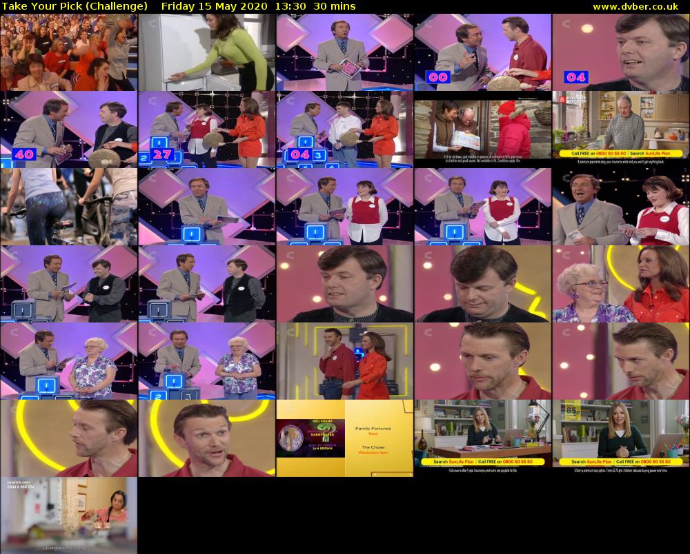 Take Your Pick (Challenge) Friday 15 May 2020 13:30 - 14:00