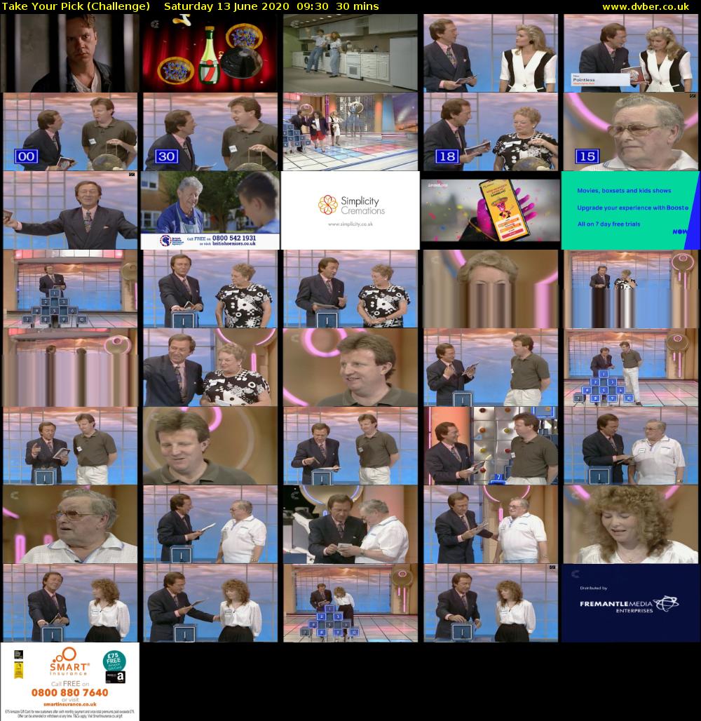 Take Your Pick (Challenge) Saturday 13 June 2020 09:30 - 10:00