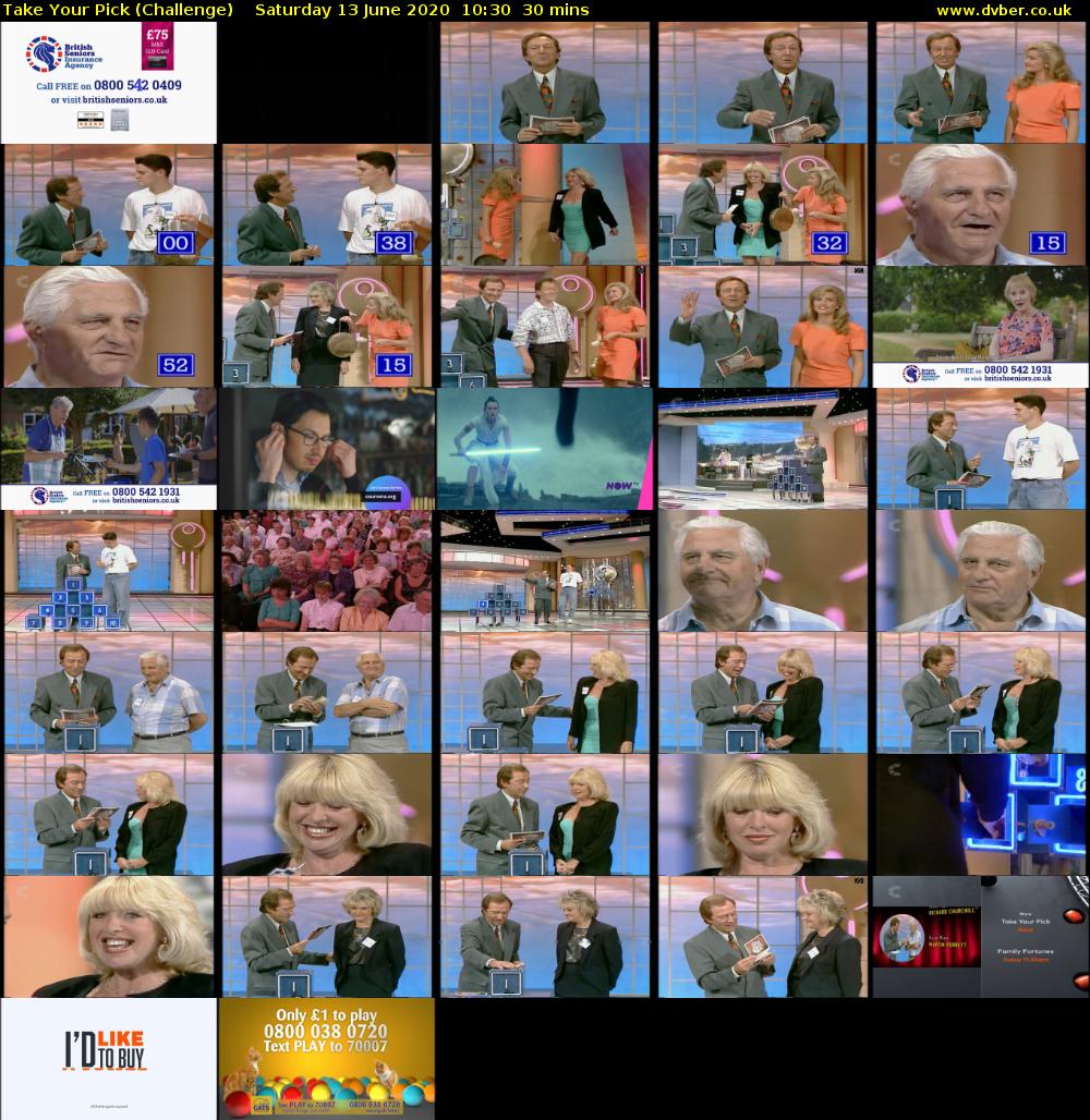 Take Your Pick (Challenge) Saturday 13 June 2020 10:30 - 11:00