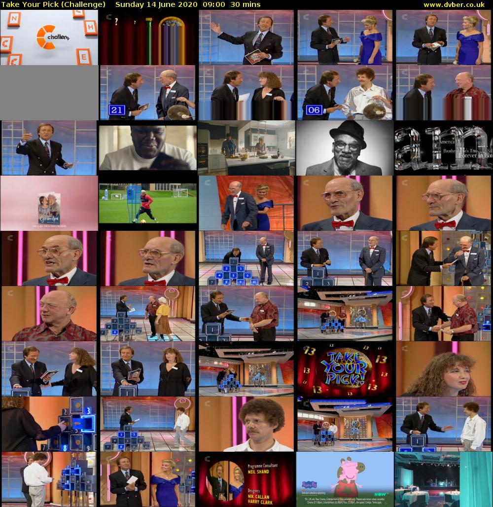 Take Your Pick (Challenge) Sunday 14 June 2020 09:00 - 09:30