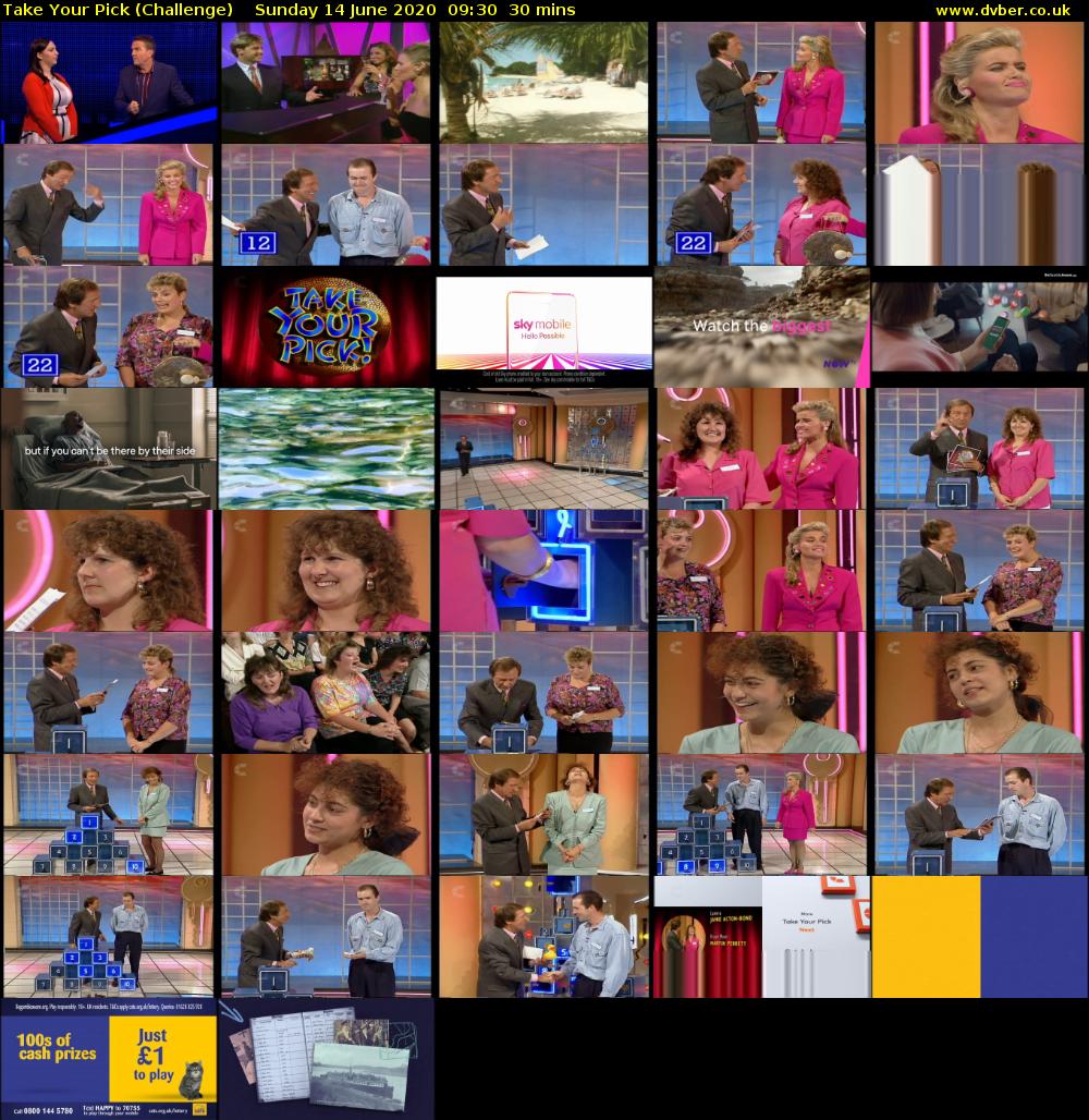 Take Your Pick (Challenge) Sunday 14 June 2020 09:30 - 10:00