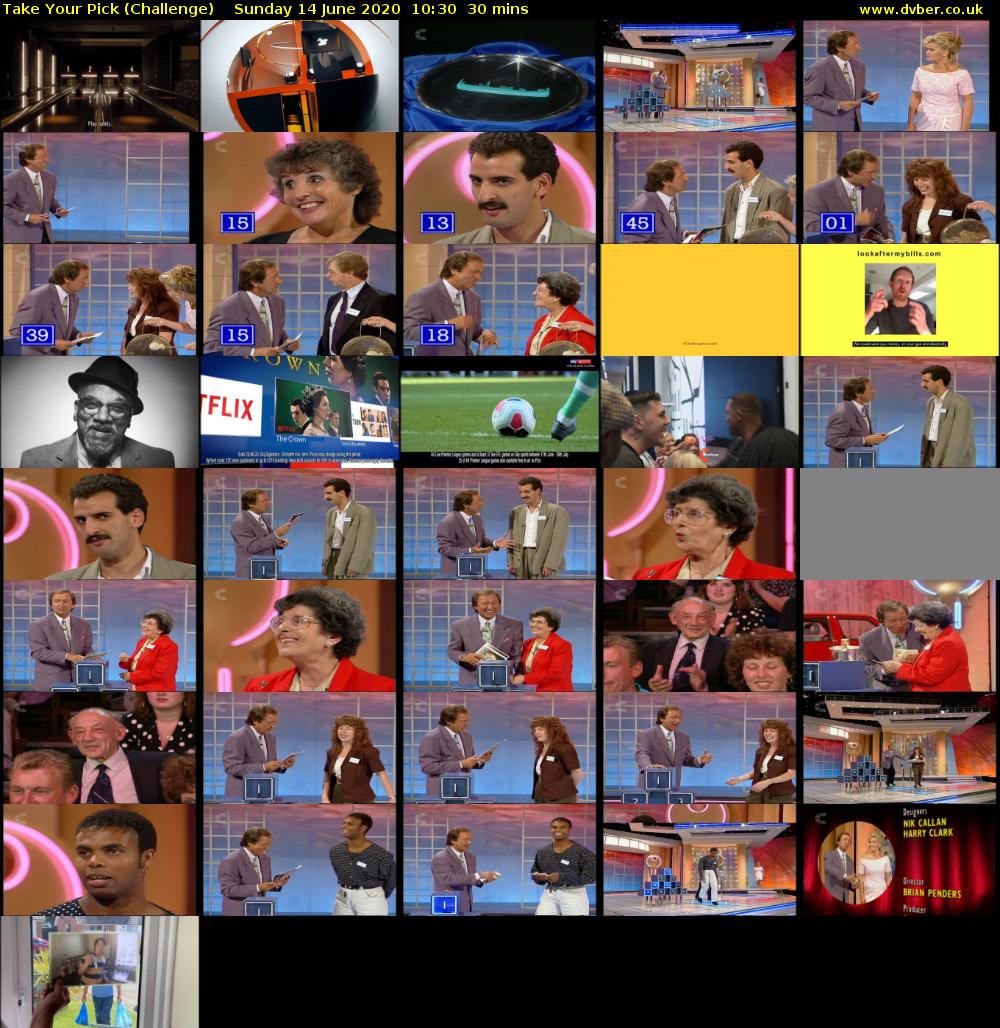 Take Your Pick (Challenge) Sunday 14 June 2020 10:30 - 11:00