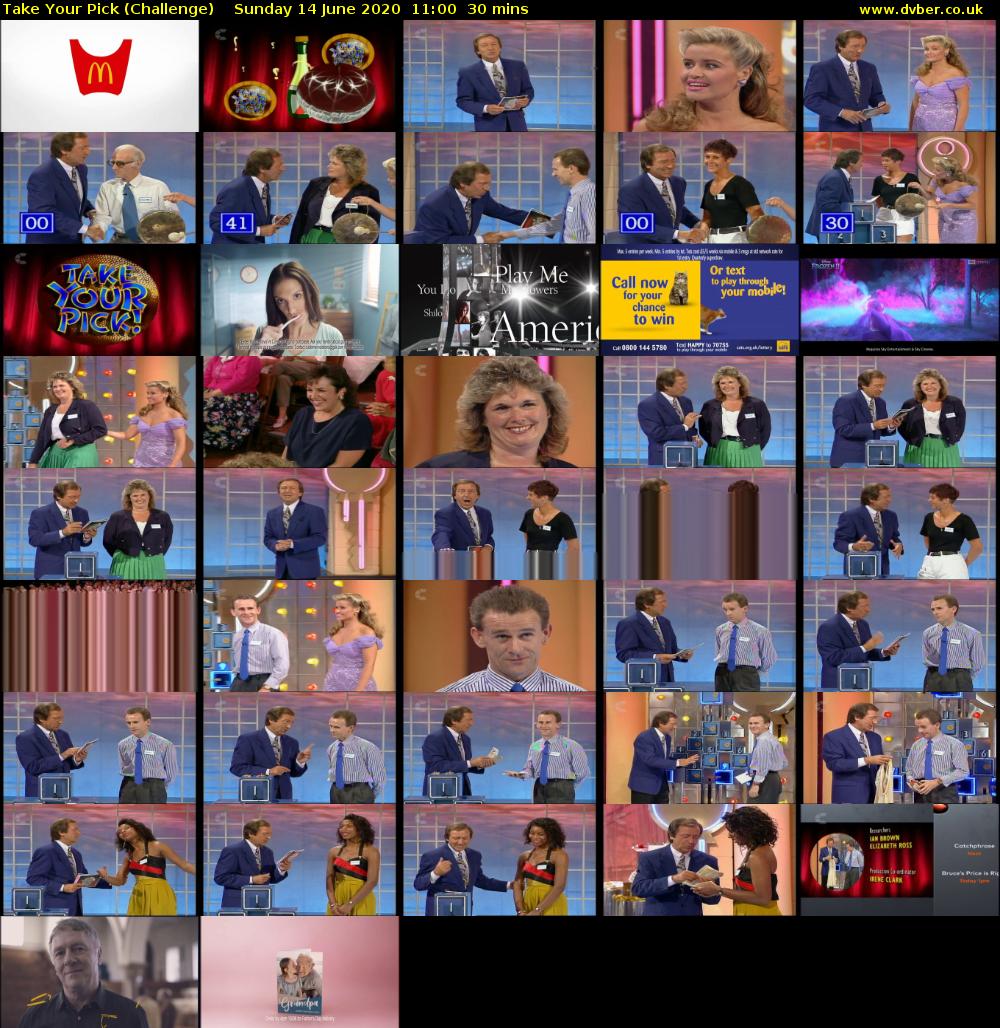 Take Your Pick (Challenge) Sunday 14 June 2020 11:00 - 11:30