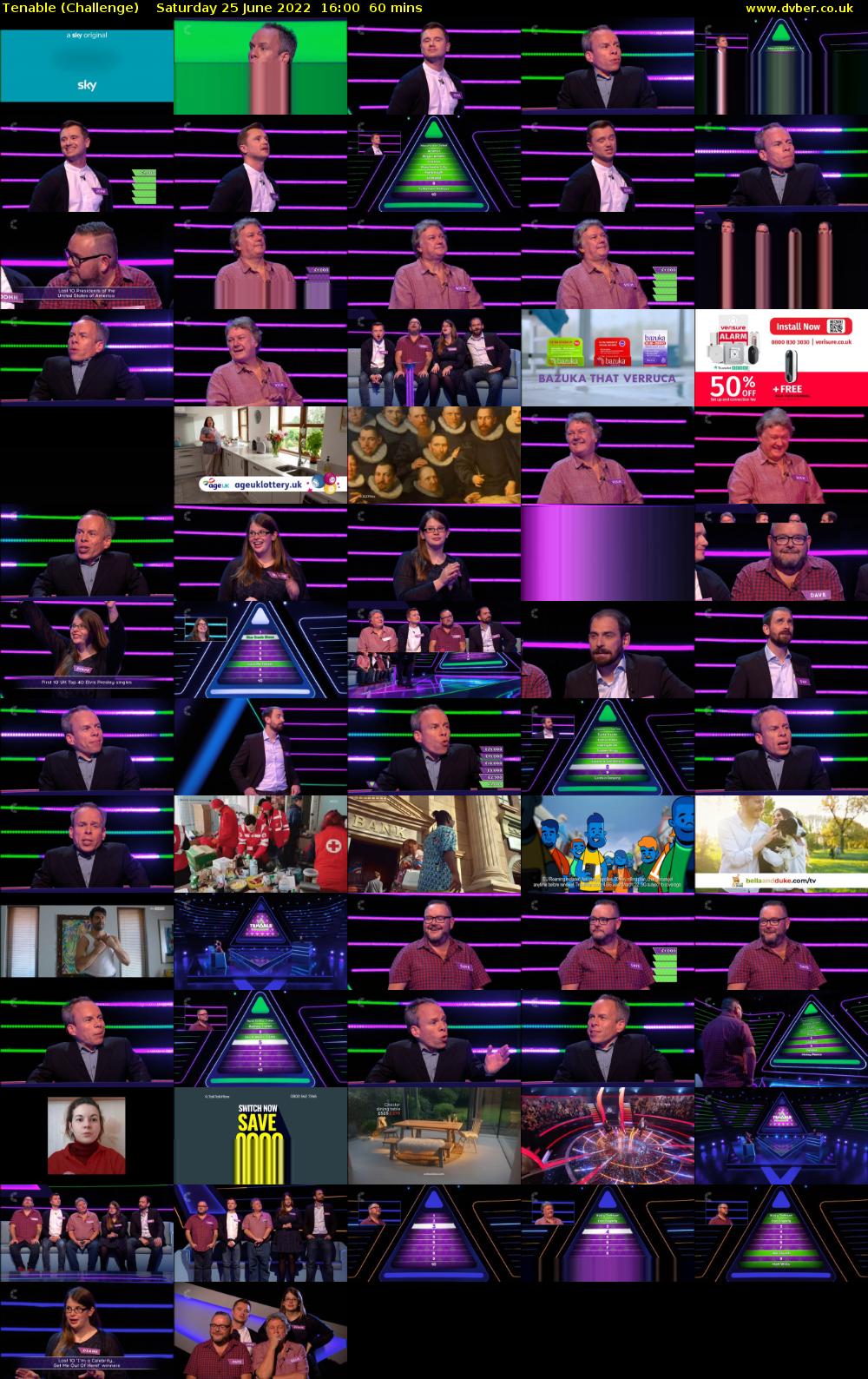 Tenable (Challenge) Saturday 25 June 2022 16:00 - 17:00