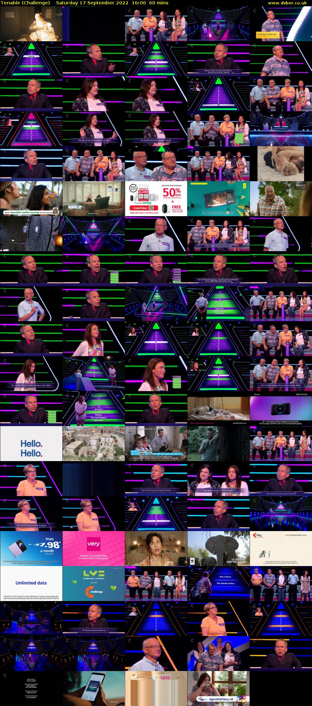 Tenable (Challenge) Saturday 17 September 2022 16:00 - 17:00