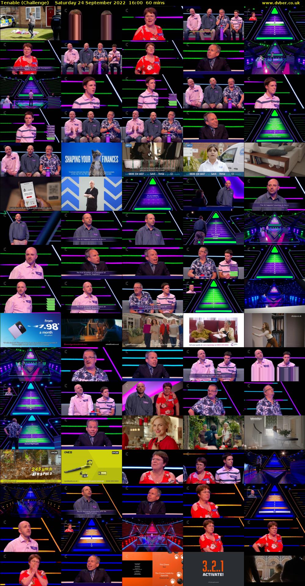 Tenable (Challenge) Saturday 24 September 2022 16:00 - 17:00