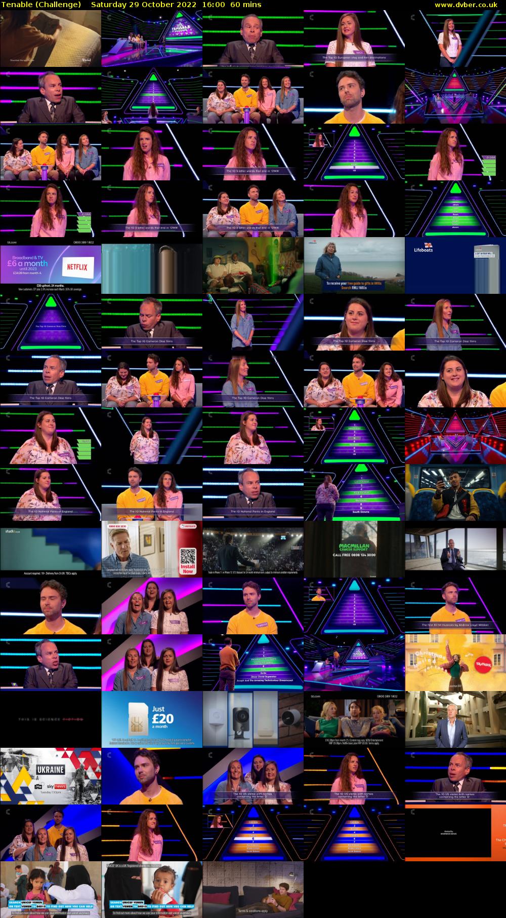 Tenable (Challenge) Saturday 29 October 2022 16:00 - 17:00