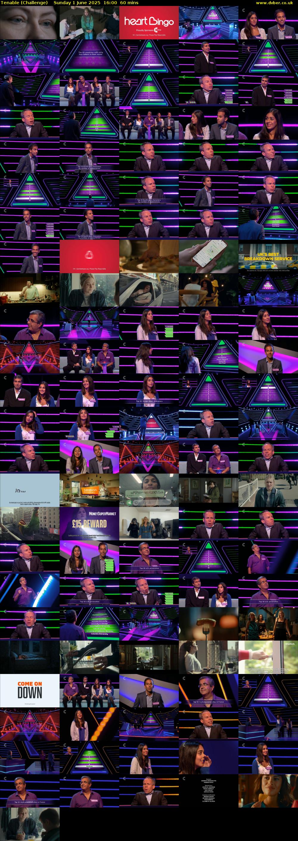 Tenable (Challenge) Sunday 1 June 2025 16:00 - 17:00