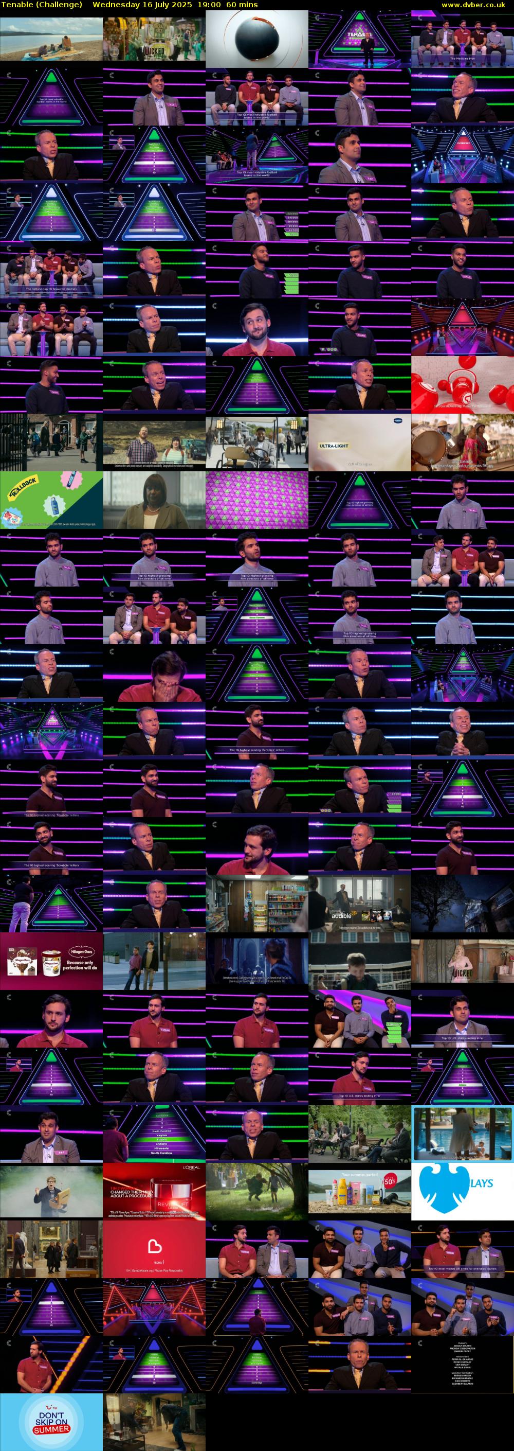 Tenable (Challenge) Wednesday 16 July 2025 19:00 - 20:00