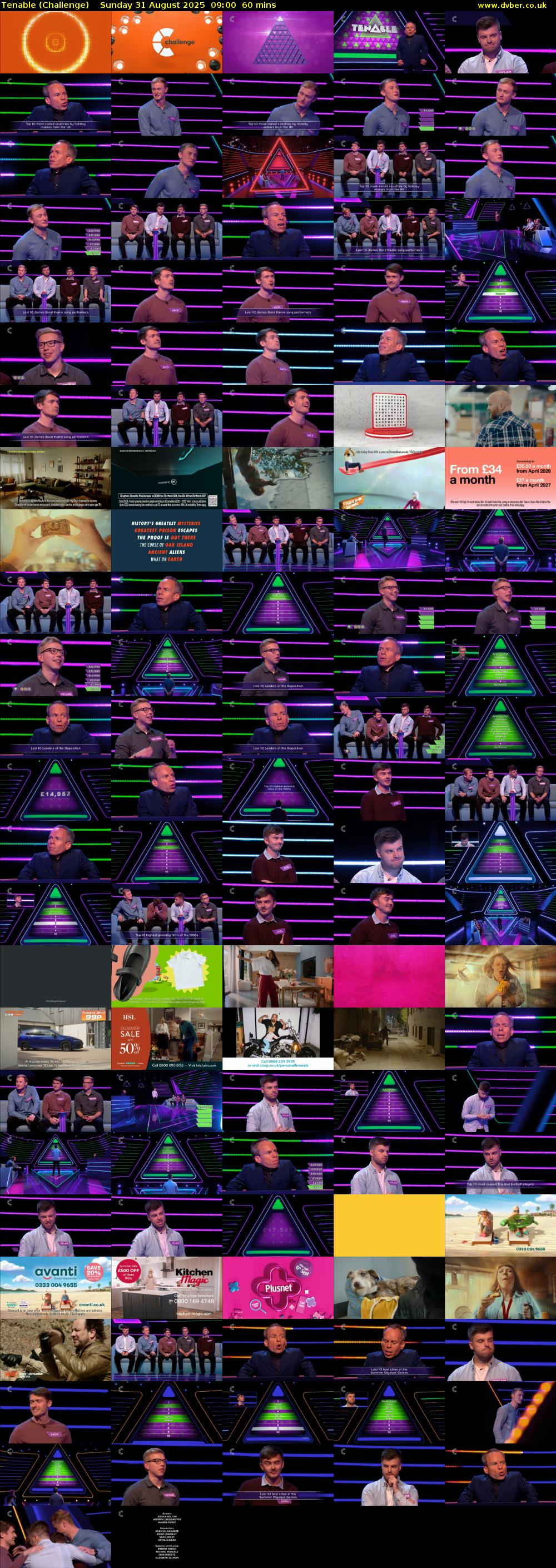 Tenable (Challenge) Sunday 31 August 2025 09:00 - 10:00