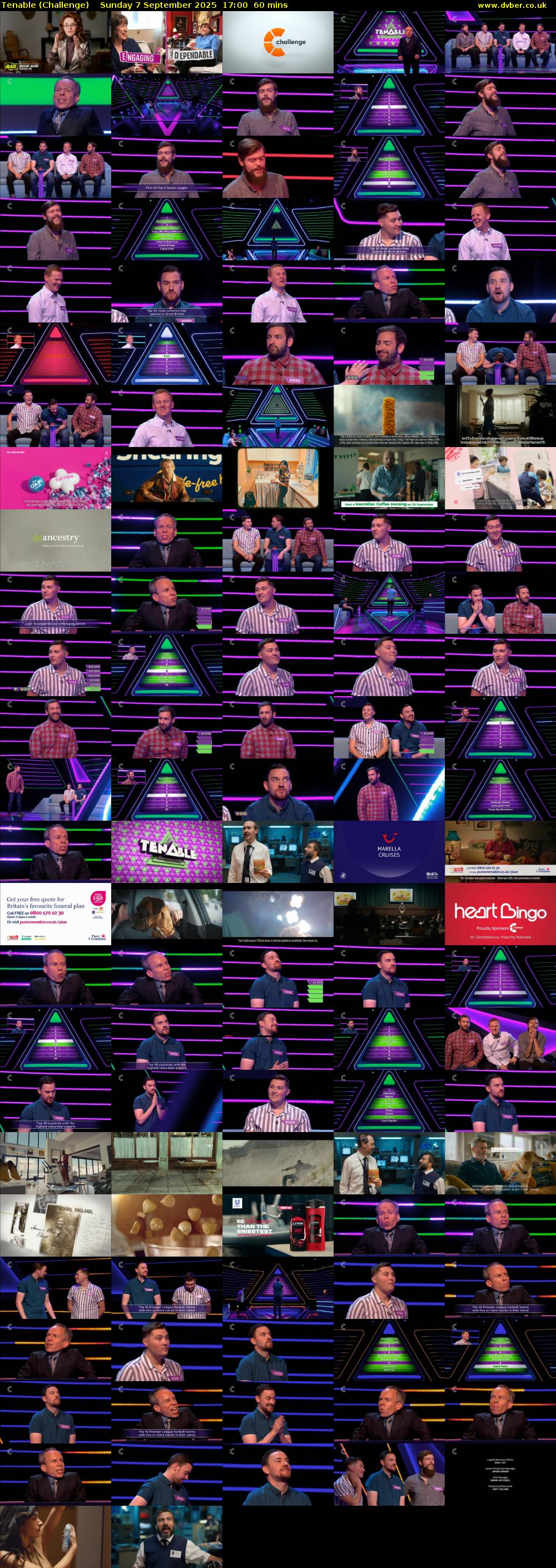 Tenable (Challenge) Sunday 7 September 2025 17:00 - 18:00