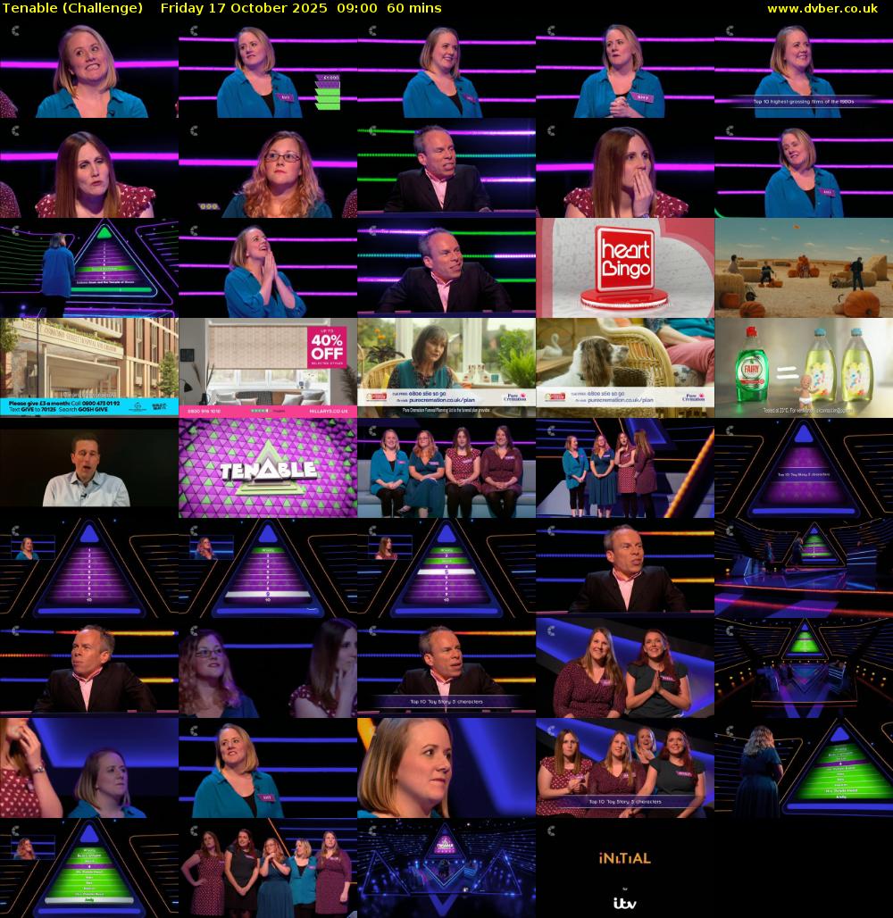 Tenable (Challenge) Friday 17 October 2025 09:00 - 10:00