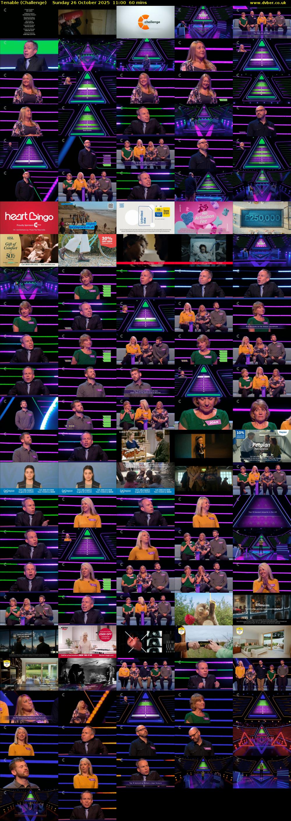 Tenable (Challenge) Sunday 26 October 2025 11:00 - 12:00