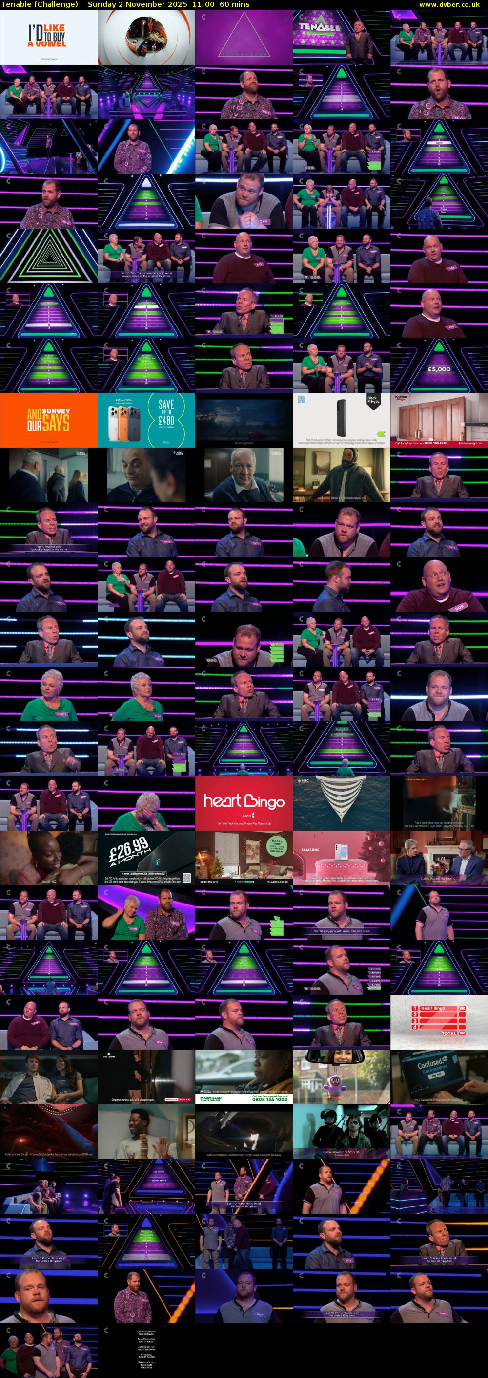Tenable (Challenge) Sunday 2 November 2025 11:00 - 12:00