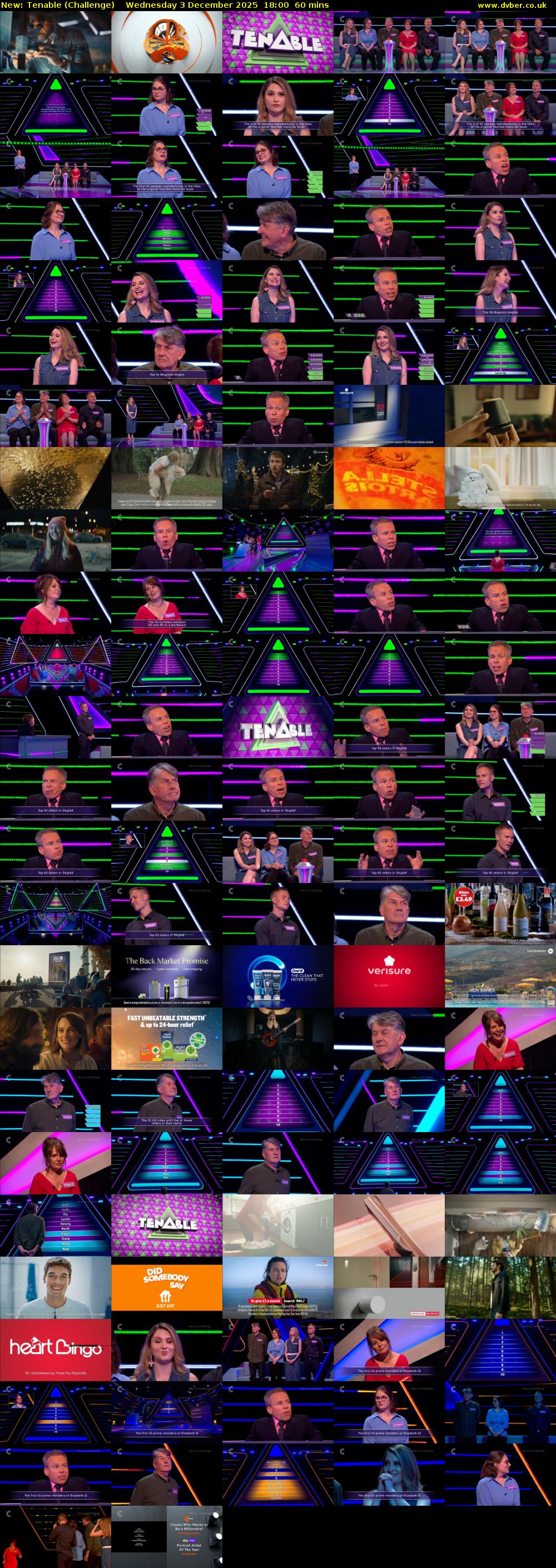 Tenable (Challenge) Wednesday 3 December 2025 18:00 - 19:00