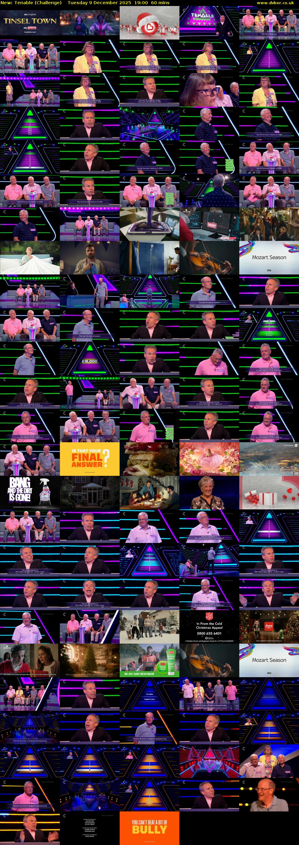 Tenable (Challenge) Tuesday 9 December 2025 19:00 - 20:00