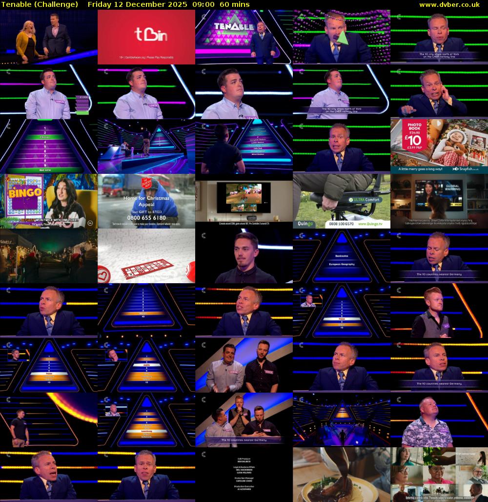 Tenable (Challenge) Friday 12 December 2025 09:00 - 10:00