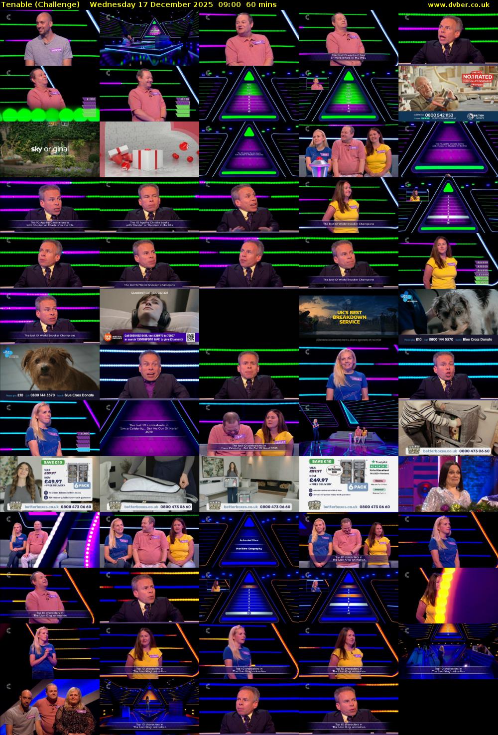 Tenable (Challenge) Wednesday 17 December 2025 09:00 - 10:00