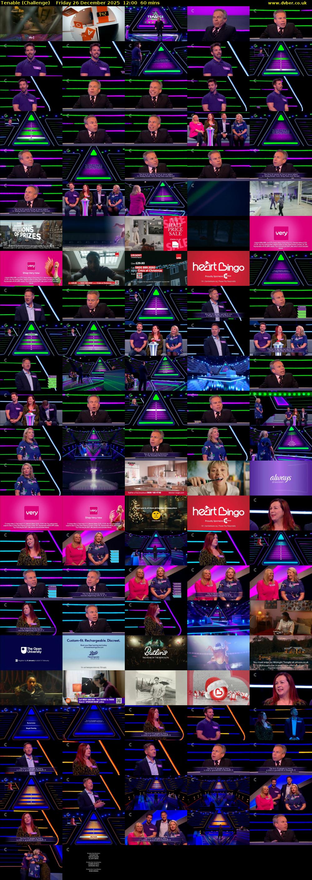 Tenable (Challenge) Friday 26 December 2025 12:00 - 13:00