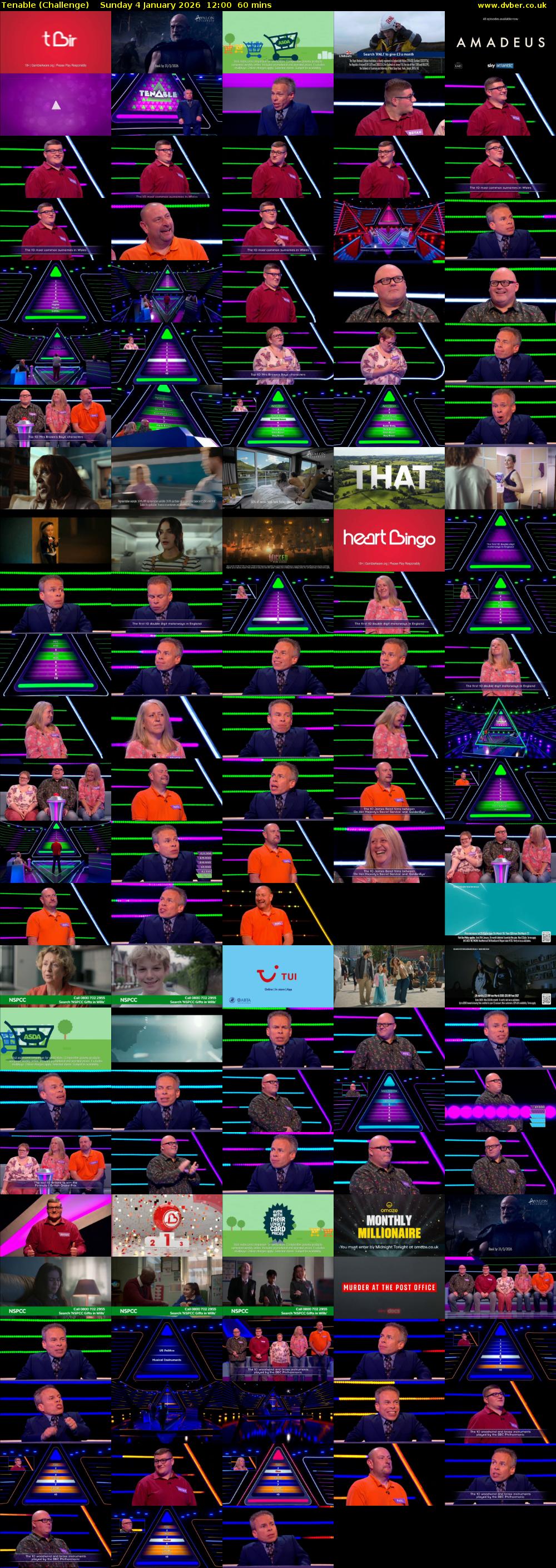 Tenable (Challenge) Sunday 4 January 2026 12:00 - 13:00