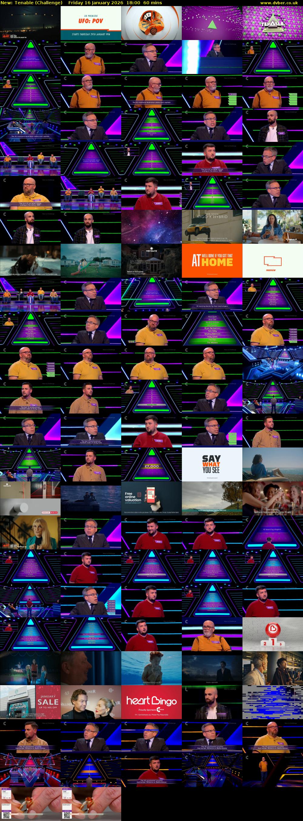 Tenable (Challenge) Friday 16 January 2026 18:00 - 19:00