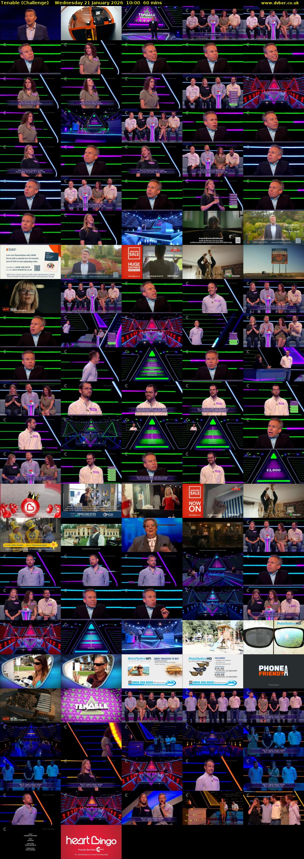 Tenable (Challenge) Wednesday 21 January 2026 10:00 - 11:00