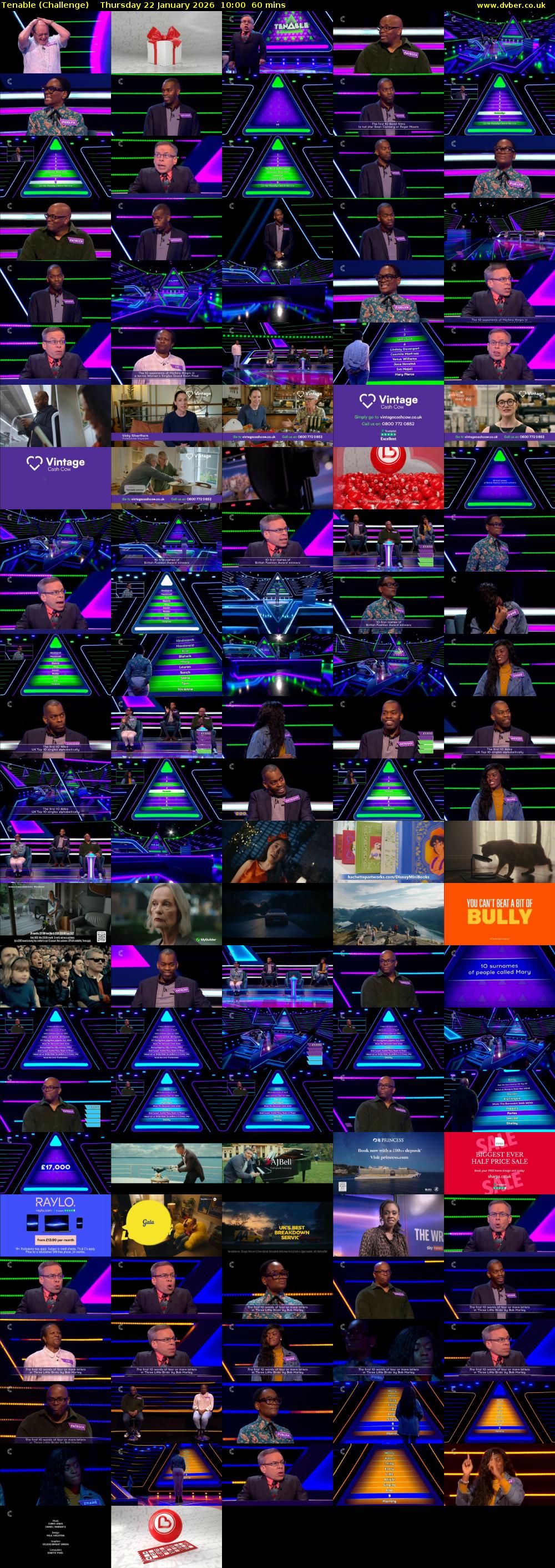 Tenable (Challenge) Thursday 22 January 2026 10:00 - 11:00