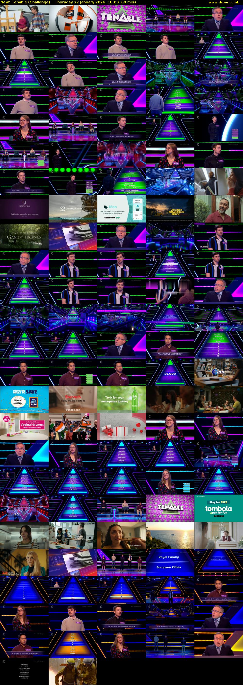 Tenable (Challenge) Thursday 22 January 2026 18:00 - 19:00