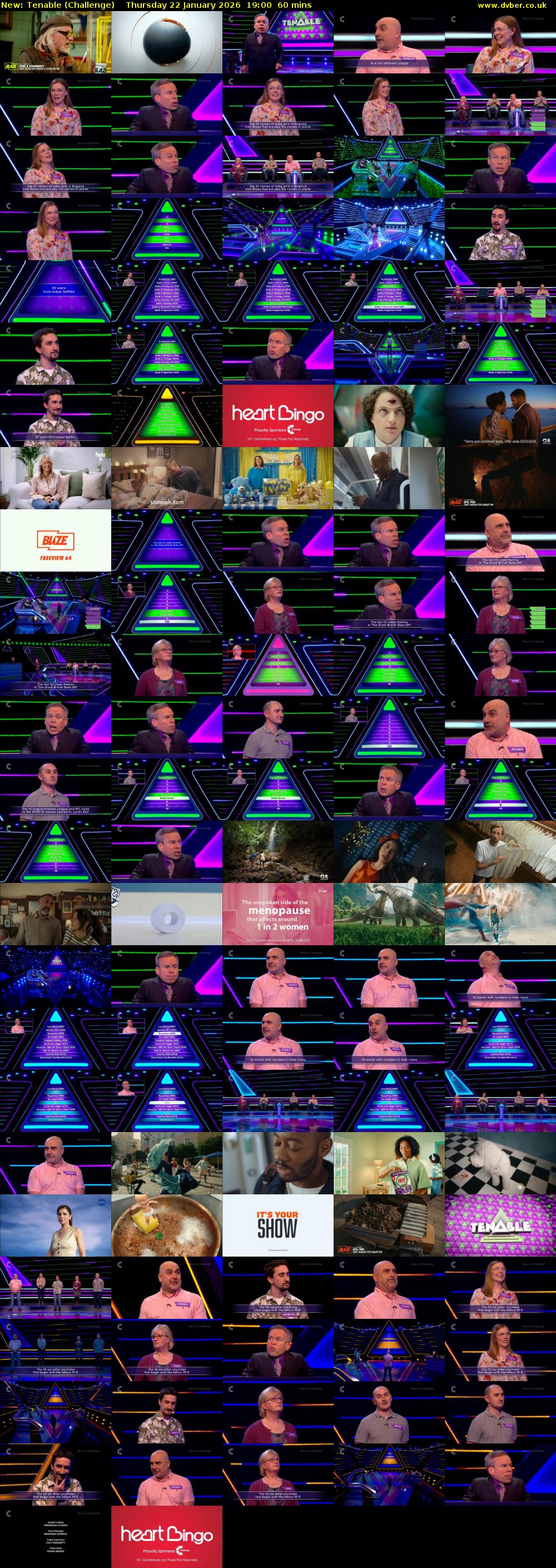 Tenable (Challenge) Thursday 22 January 2026 19:00 - 20:00