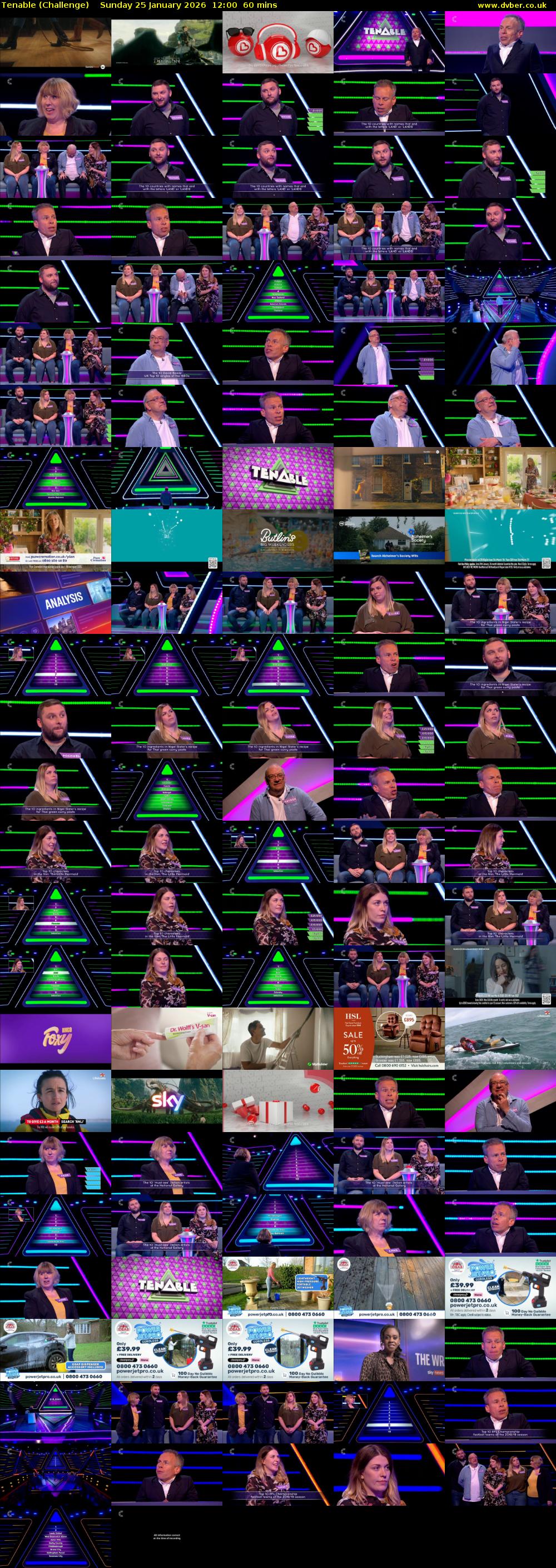 Tenable (Challenge) Sunday 25 January 2026 12:00 - 13:00