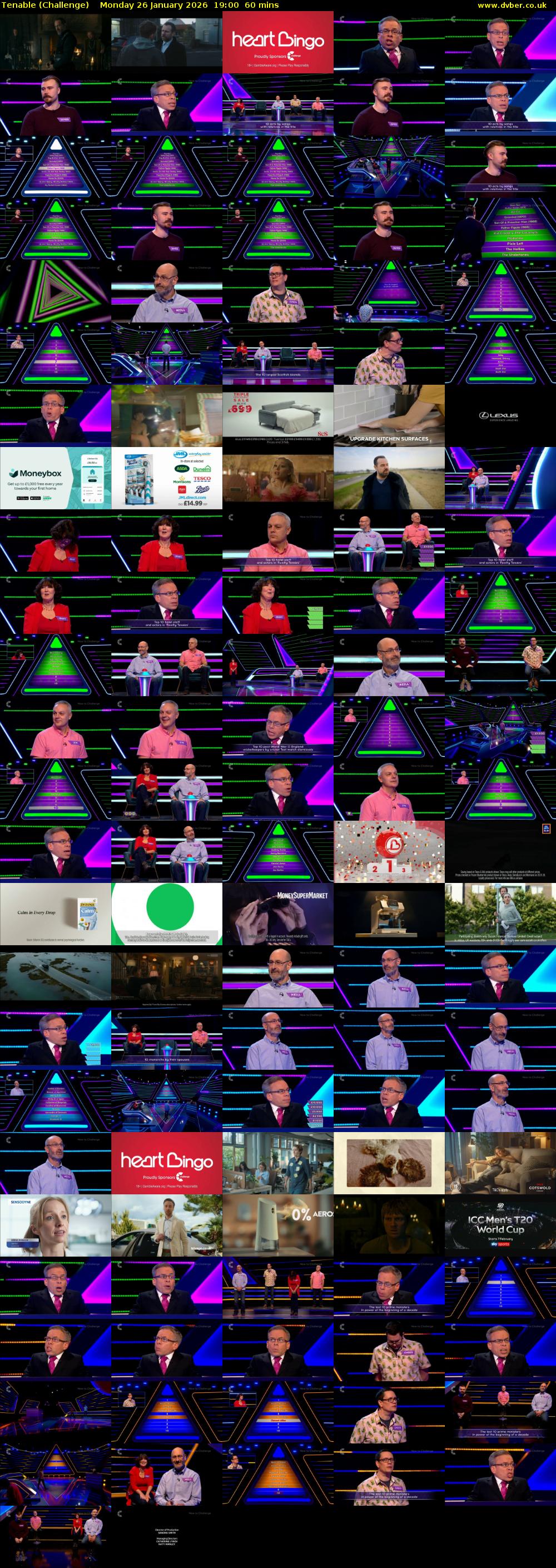 Tenable (Challenge) Monday 26 January 2026 19:00 - 20:00