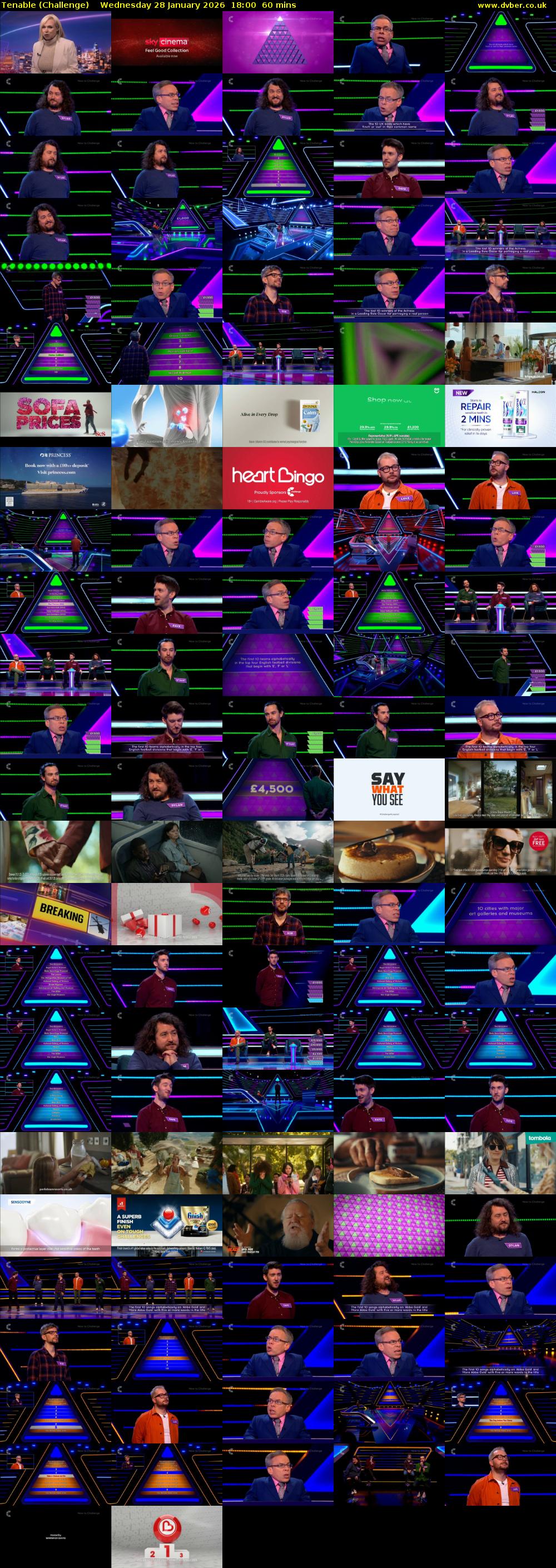 Tenable (Challenge) Wednesday 28 January 2026 18:00 - 19:00