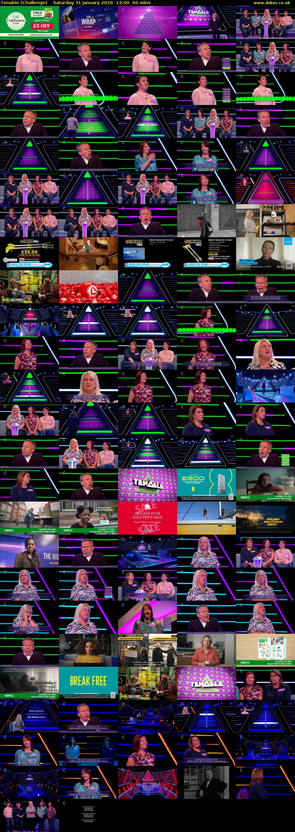 Tenable (Challenge) Saturday 31 January 2026 12:00 - 13:00