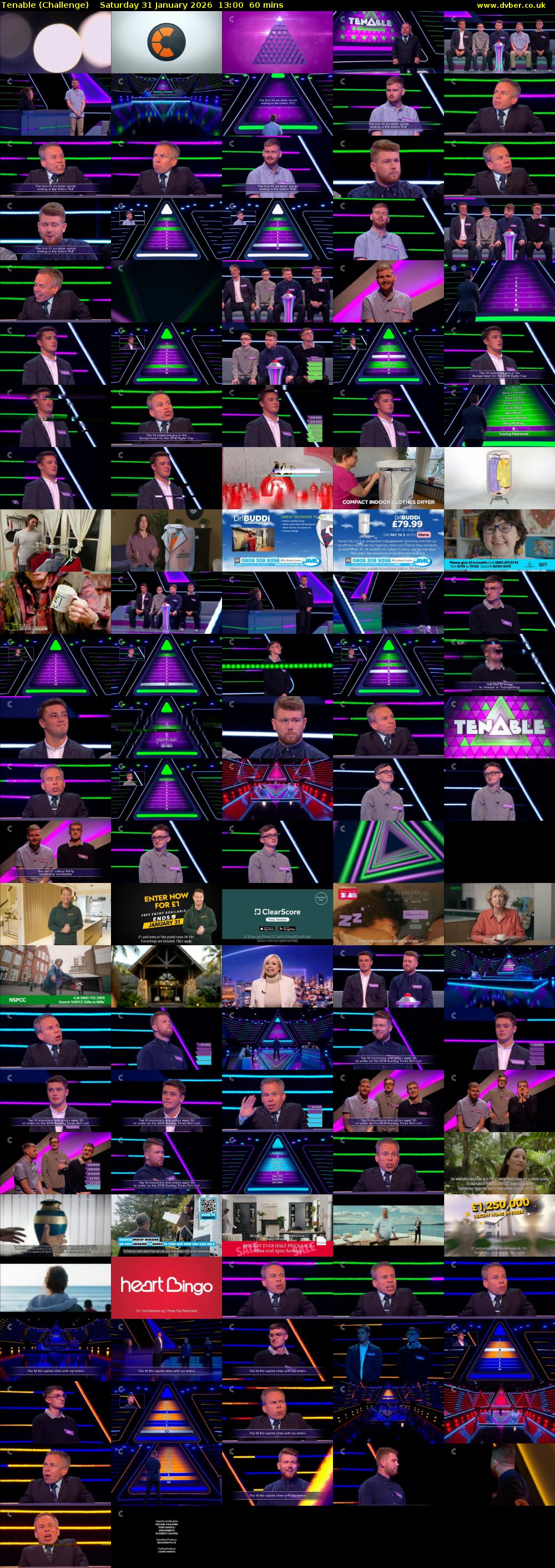 Tenable (Challenge) Saturday 31 January 2026 13:00 - 14:00