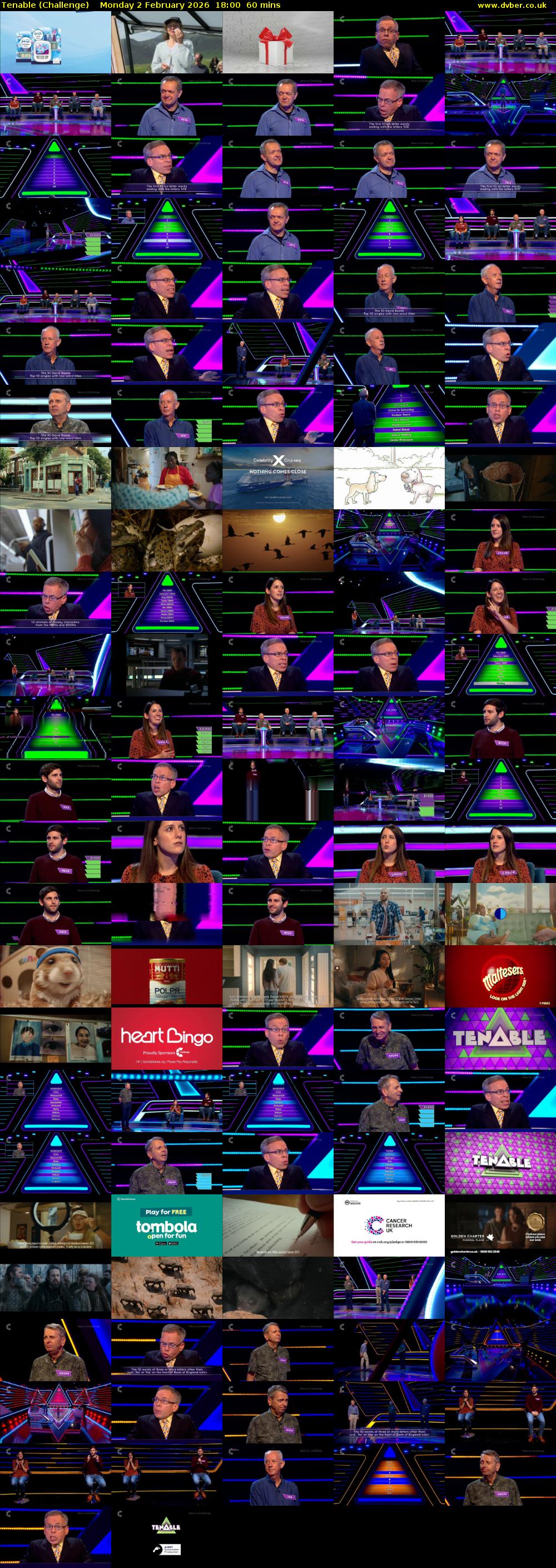 Tenable (Challenge) Monday 2 February 2026 18:00 - 19:00