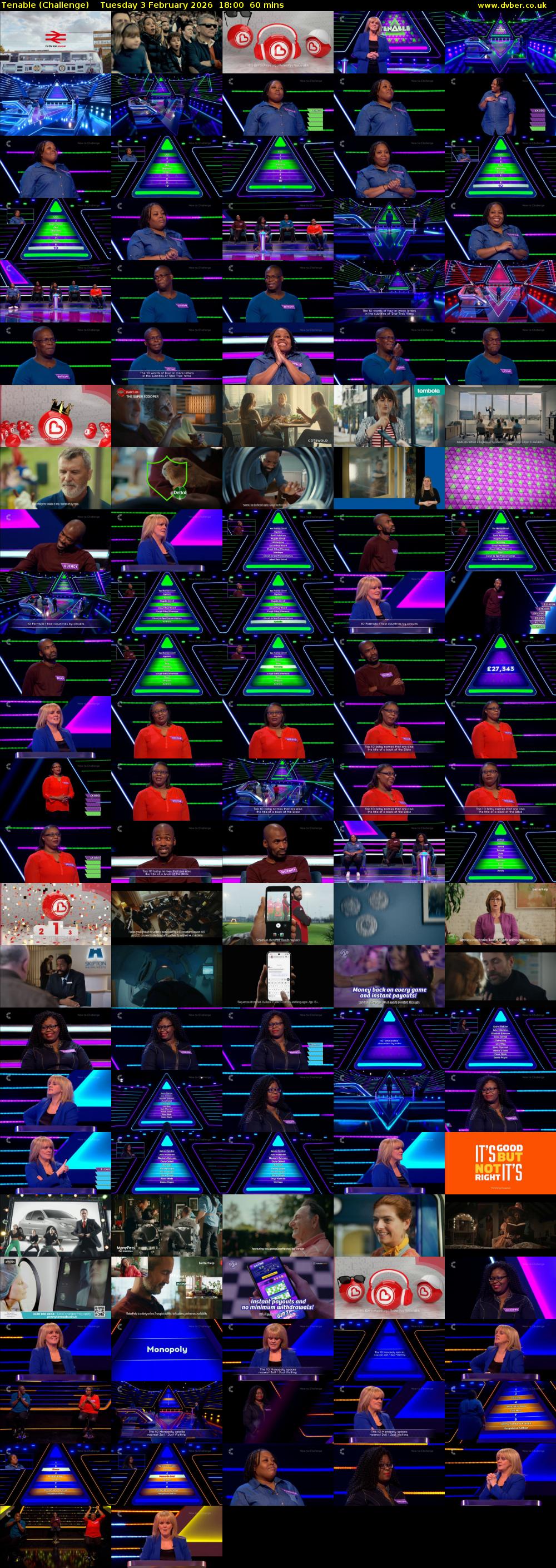 Tenable (Challenge) Tuesday 3 February 2026 18:00 - 19:00