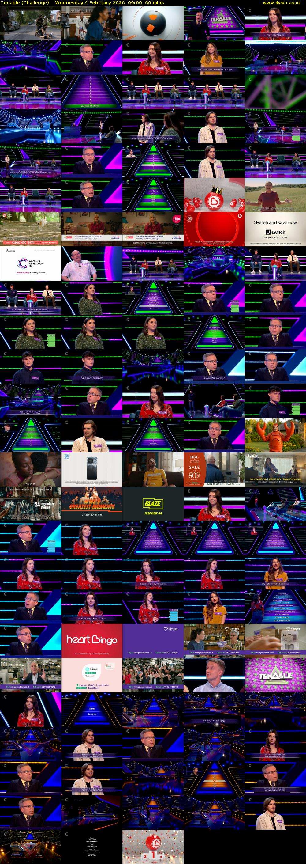 Tenable (Challenge) Wednesday 4 February 2026 09:00 - 10:00