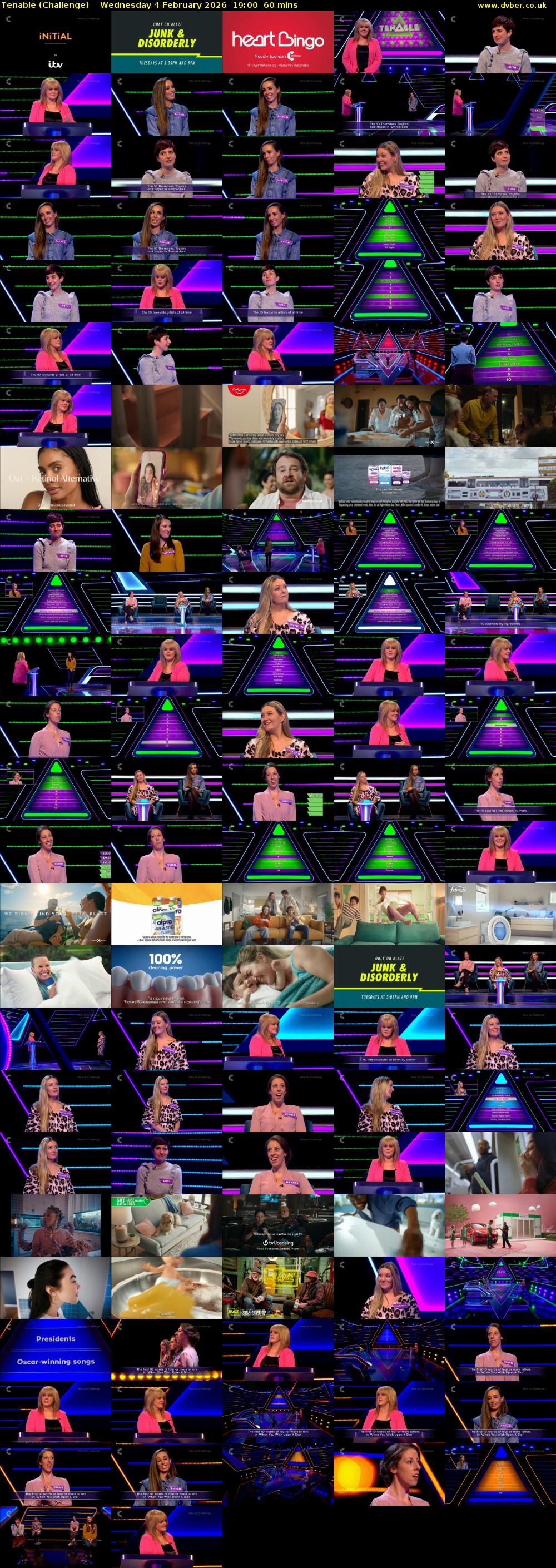 Tenable (Challenge) Wednesday 4 February 2026 19:00 - 20:00