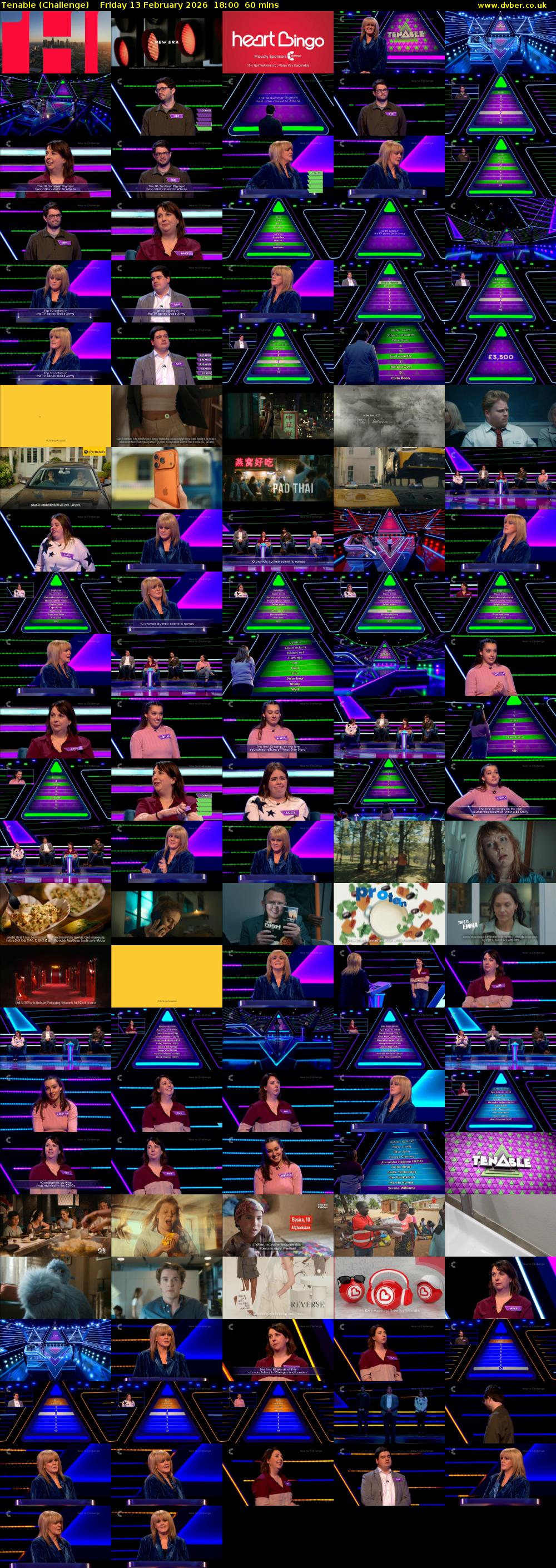 Tenable (Challenge) Friday 13 February 2026 18:00 - 19:00