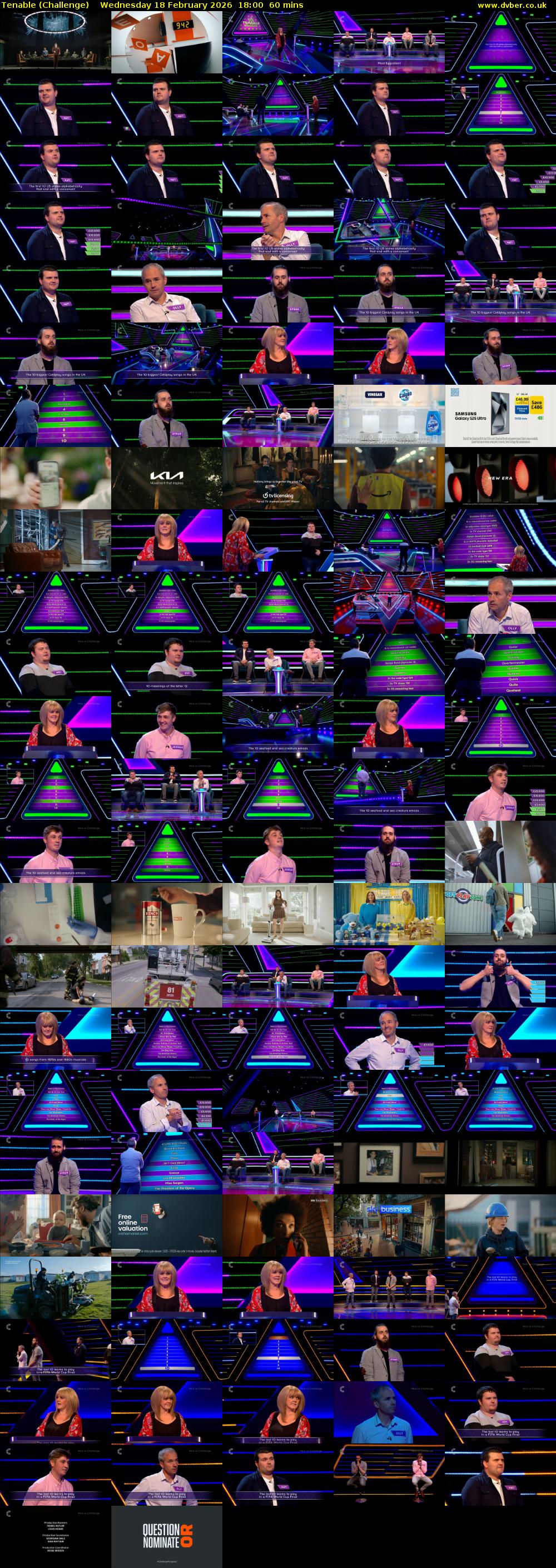 Tenable (Challenge) Wednesday 18 February 2026 18:00 - 19:00