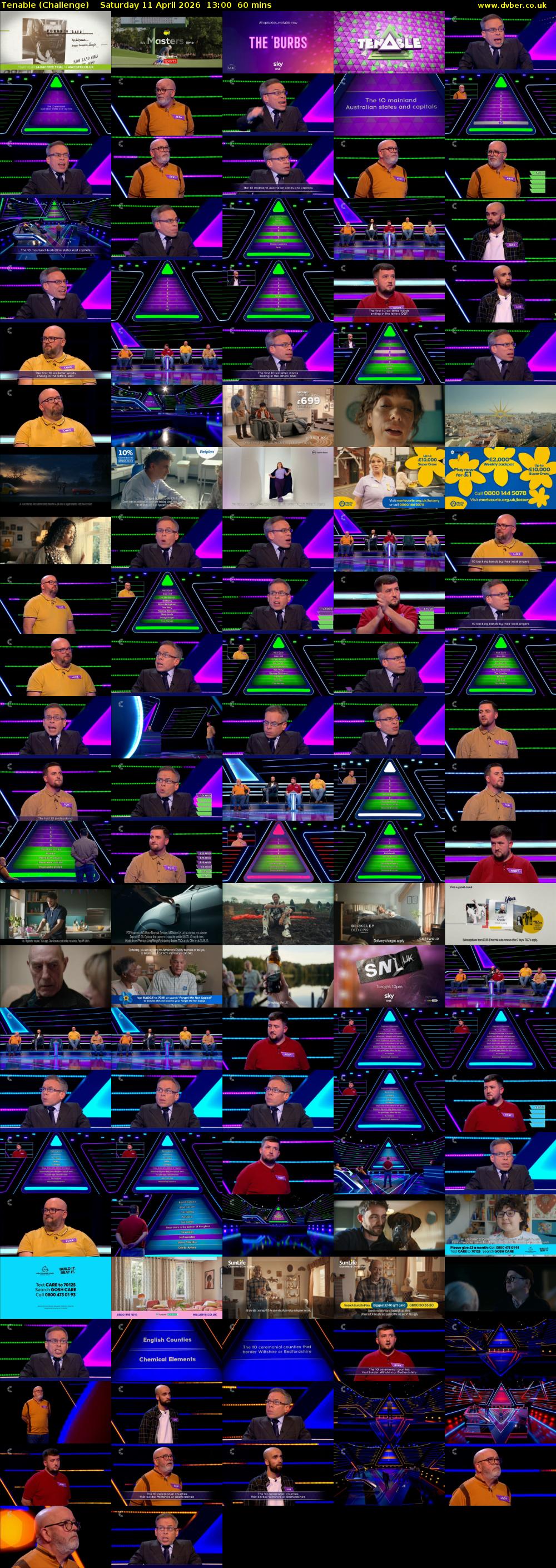 Tenable (Challenge) Saturday 11 April 2026 13:00 - 14:00