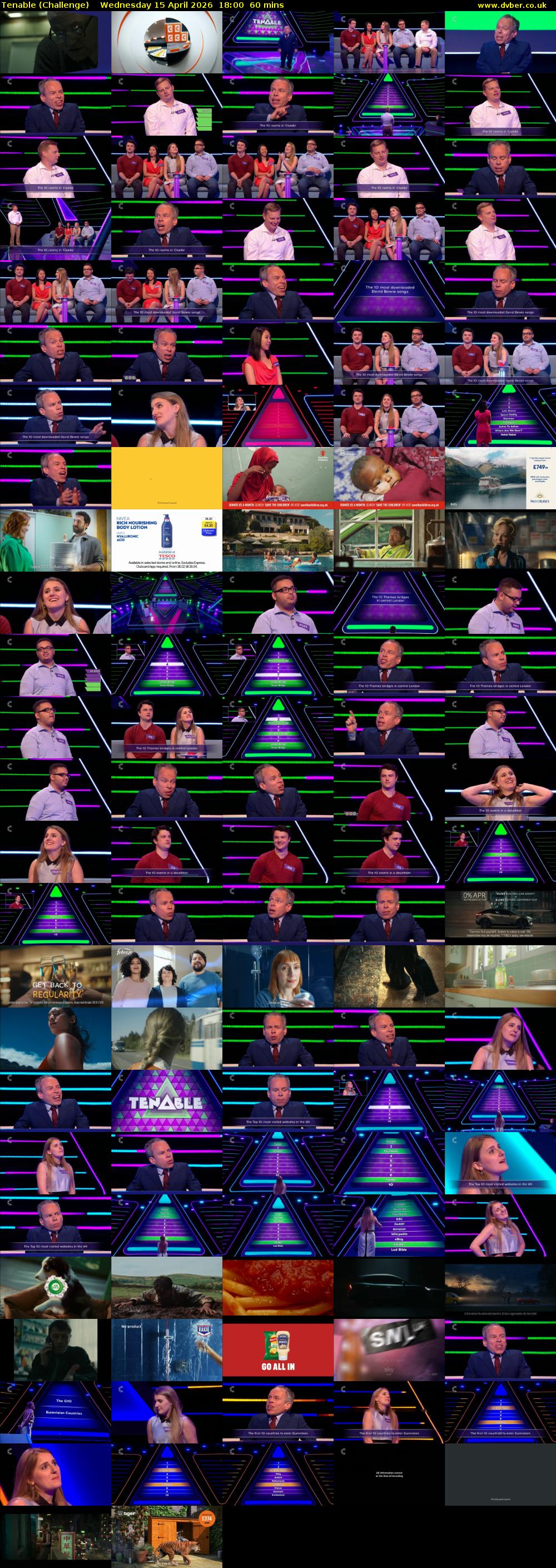 Tenable (Challenge) Wednesday 15 April 2026 18:00 - 19:00