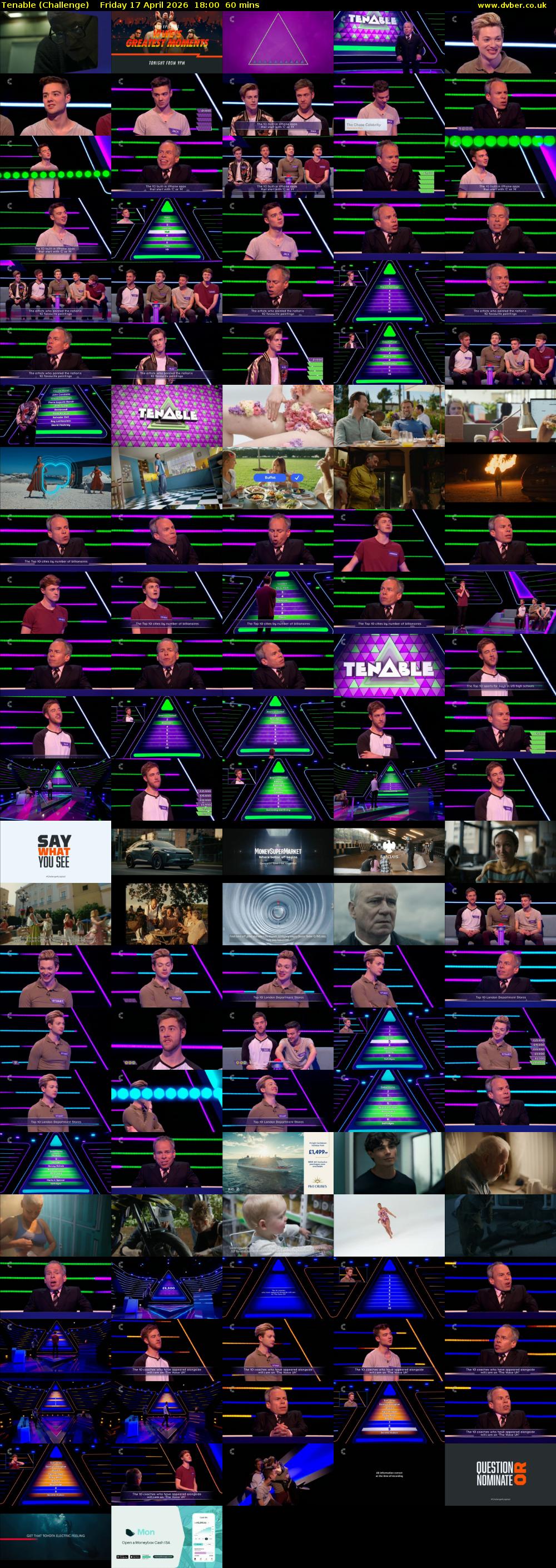 Tenable (Challenge) Friday 17 April 2026 18:00 - 19:00