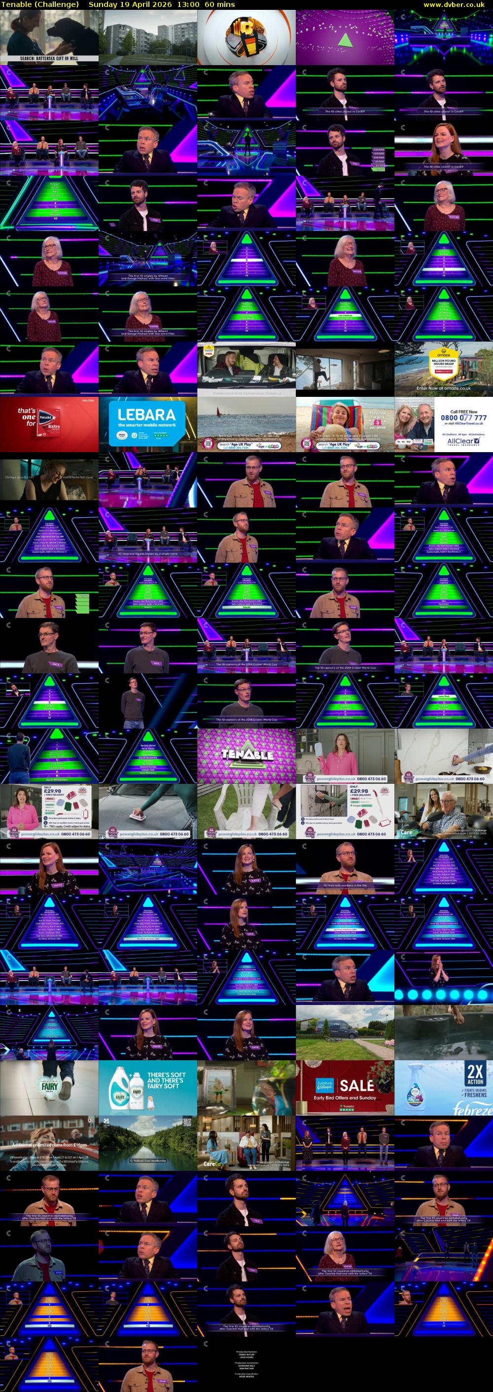 Tenable (Challenge) Sunday 19 April 2026 13:00 - 14:00